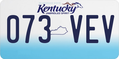 KY license plate 073VEV