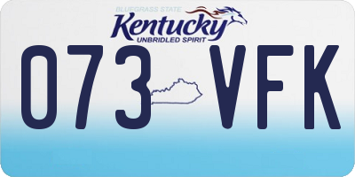 KY license plate 073VFK