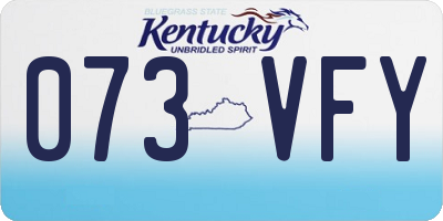 KY license plate 073VFY