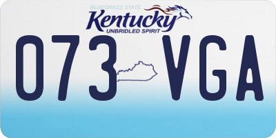 KY license plate 073VGA