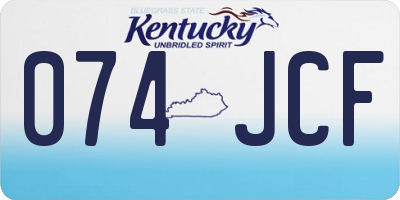 KY license plate 074JCF