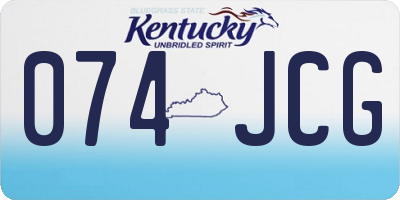 KY license plate 074JCG