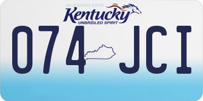 KY license plate 074JCI