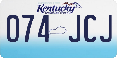 KY license plate 074JCJ