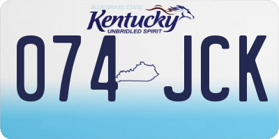 KY license plate 074JCK