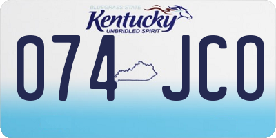 KY license plate 074JCO