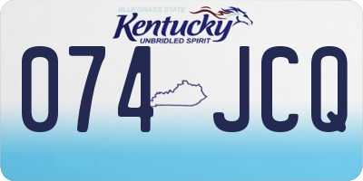 KY license plate 074JCQ