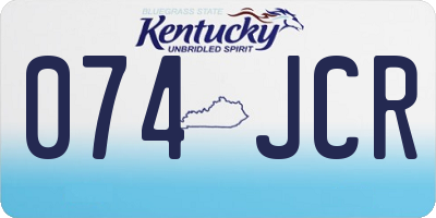 KY license plate 074JCR