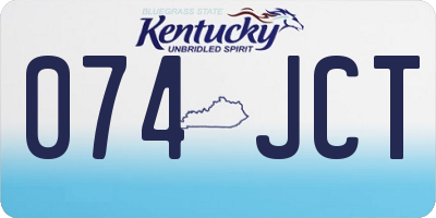 KY license plate 074JCT