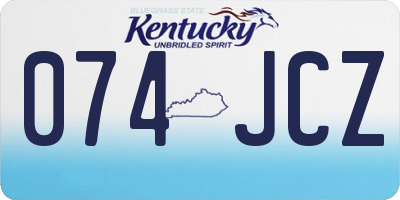 KY license plate 074JCZ