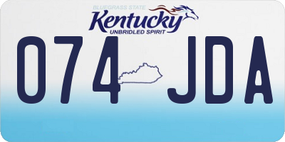 KY license plate 074JDA