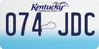 KY license plate 074JDC