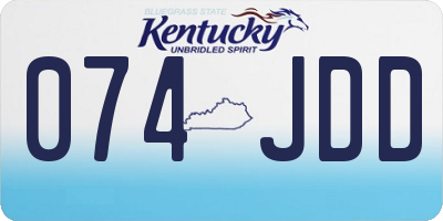 KY license plate 074JDD