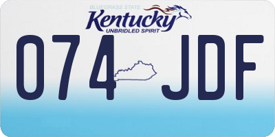 KY license plate 074JDF