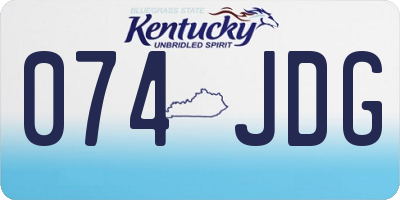 KY license plate 074JDG