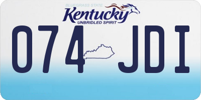 KY license plate 074JDI