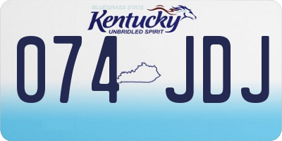 KY license plate 074JDJ