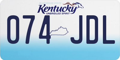 KY license plate 074JDL