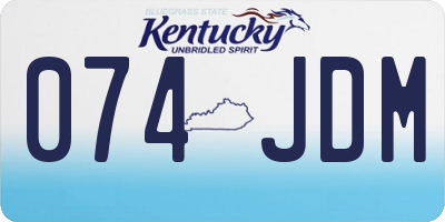 KY license plate 074JDM