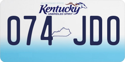 KY license plate 074JDO