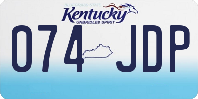 KY license plate 074JDP