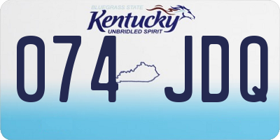 KY license plate 074JDQ