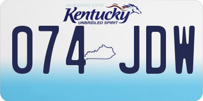 KY license plate 074JDW