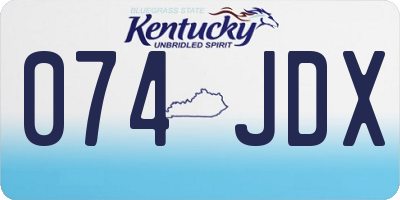 KY license plate 074JDX