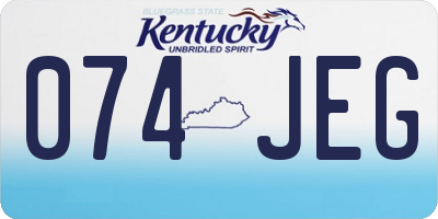 KY license plate 074JEG