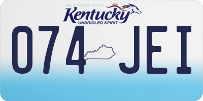 KY license plate 074JEI