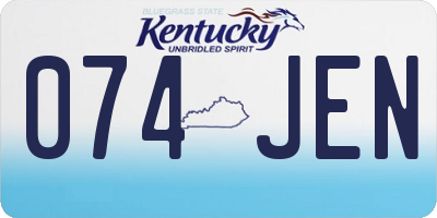 KY license plate 074JEN