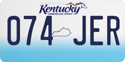 KY license plate 074JER
