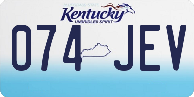 KY license plate 074JEV