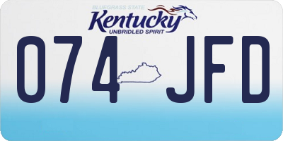 KY license plate 074JFD