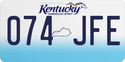 KY license plate 074JFE