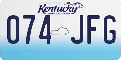 KY license plate 074JFG