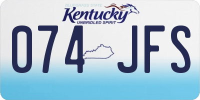 KY license plate 074JFS