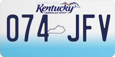 KY license plate 074JFV