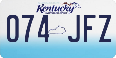 KY license plate 074JFZ