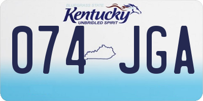 KY license plate 074JGA