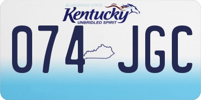 KY license plate 074JGC