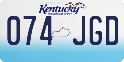KY license plate 074JGD
