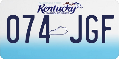KY license plate 074JGF