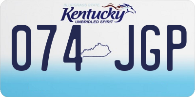 KY license plate 074JGP