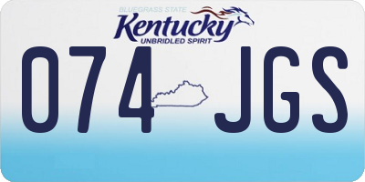 KY license plate 074JGS
