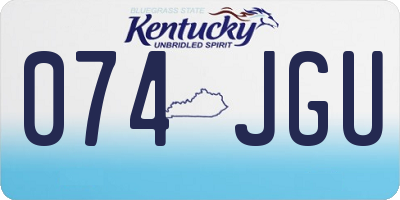 KY license plate 074JGU