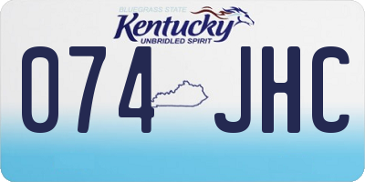 KY license plate 074JHC