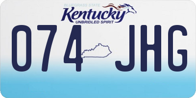 KY license plate 074JHG