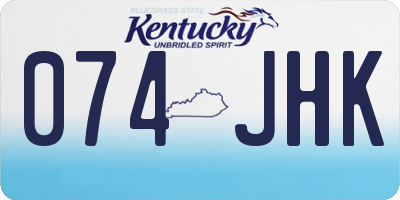 KY license plate 074JHK