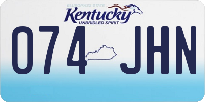 KY license plate 074JHN